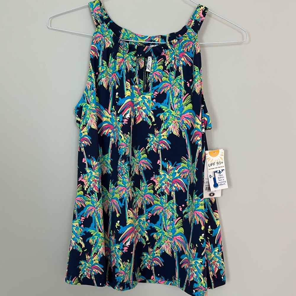 NWT Lulu-B navy palm print tank top size medium